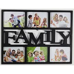 GENERICO - Portafotos cuadro family para 6 fotos - negro