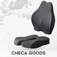 CHECAGOODS - Pack DELUXE Cojín Antihemorroides y Espaldar Ergonómico Checa Goods