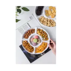 GENERICO - Bandeja para bocasitos piqueos de caidad BLANCO con divisiones