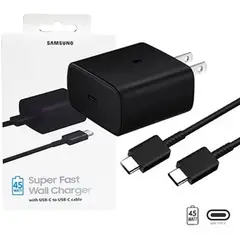 SAMSUNG - Cargador Original 45w Galaxy Note 20 S21 S22 S23 Ultra Negro