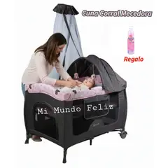 EBABY - Cuna corral corralito Para bebes con tull reyna 2025 Pink