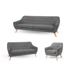 ALTO HOGAR - Juego de Sala 3 2 1 Isabella Gris Oscuro