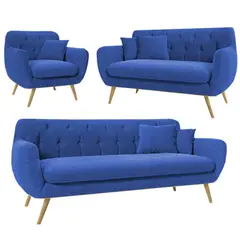 ALTO HOGAR - Juego de Sala Vintage 3 2 1 Mia Azul