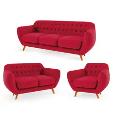 ALTO HOGAR - Juego de Sala 3 2 1 Antuane Rojo