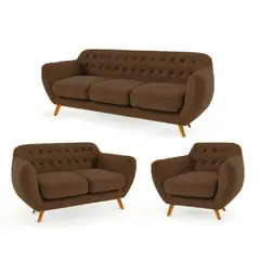 ALTO HOGAR - Juego de Sala 3 2 1 Antuane Marrón