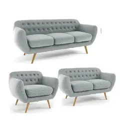 ALTO HOGAR - Juego de Sala 3 2 1 Antuane Gris Claro