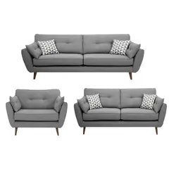 ALTO HOGAR - Juego de Sala Vintage 3 2 1 Altina Gris