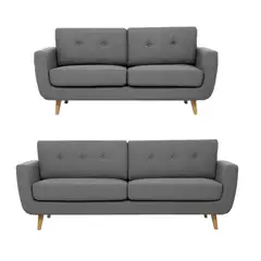 ALTO HOGAR - Juego de Sala Alyz 3 2 Gris Oscuro