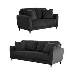 ALTO HOGAR - Juego de Sala Venecia 3 2 Negro