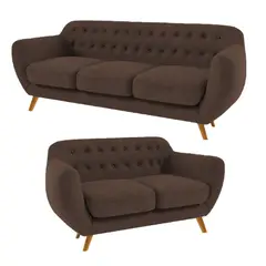 ALTO HOGAR - Juego de Sala Antuane 3 2 Marrón