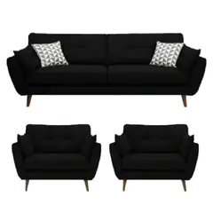 ALTO HOGAR - Juego de Sala Altina 3 1 1 Negro