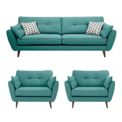 ALTO HOGAR - Juego de Sala Altina 3 1 1 Turquesa