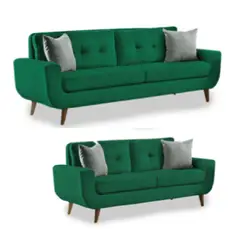 ALTO HOGAR - Juego de Sala Kayruth 3 2 Verde Botella