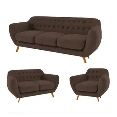 ALTO HOGAR - Juego de Sala 3 1 1 Antuane Marrón