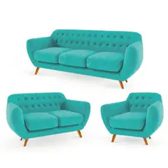 ALTO HOGAR - Juego de Sala Vintage 3 2 1 Antuane Celeste