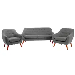 ALTO HOGAR - Juego de Sala Vintage 3 1 1 Isabella Gris Oscuro