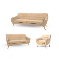 ALTO HOGAR - Juego de Sala 3 2 1 Isabella Crema