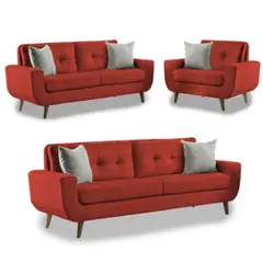 ALTO HOGAR - Juego de Sala Vintage 3 2 1 Kayruth Rojo