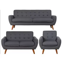 ALTO HOGAR - Juego de Sala 3 2 1 Alfred Gris Oscuro