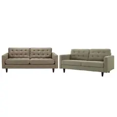 ALTO HOGAR - Juego de Sala 3 2 Lisanne Marrón