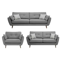 ALTO HOGAR - Juego de Sala Vintage 3 2 1 Altina Gris