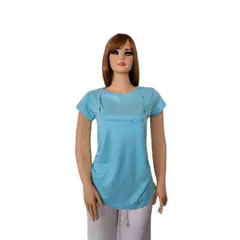 GENERICO - Polo Lactancia Bethestar Manga Corta doble Cuello Celeste