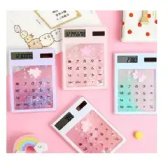 GENERICO - Calculadora kawaii con gliter solar