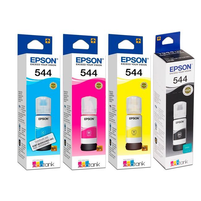 Combo Tinta T544 color 4 colores, l1110, l3110, l3150, l5190