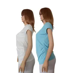 GENERICO - Pack x 2 Polo Lactancia Bethestar Manga Corta doble Cuello Perla Celeste.