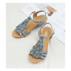 BLWOENS - Sandalias de mujer zapatillas con cuña pantuflas zapatos para mujer