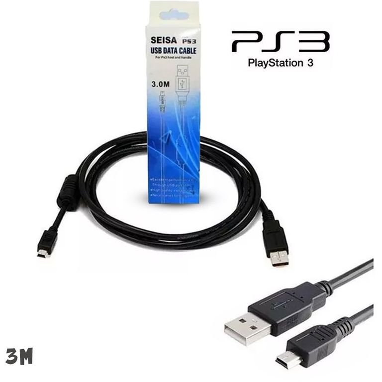 Cable de Carga PS3 3 metros de longitud