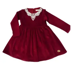 VALU MODA INFANTIL - Vestido Corduroy vino niña