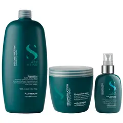 ALFAPARF MILANO - Shampoo Sin Sal 1000ml + Mascarilla + Spray Alfaparf Reconstruction