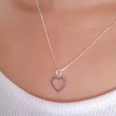 GENERICO - Collar corazón calado de plata 925