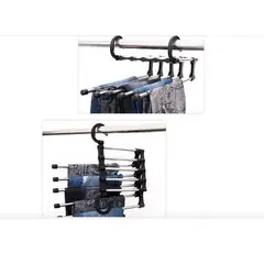 GENERICO - Organizador Colgador de Pantalones 5 en 1 - Negro