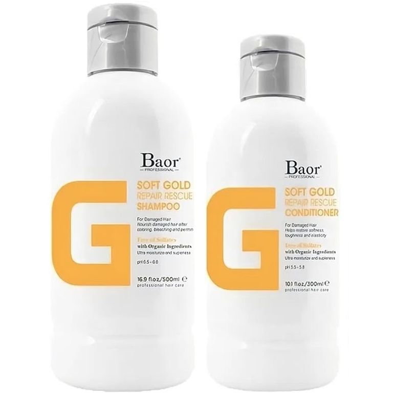 Shampoo Reparador + Acondicionador Baor G Soft Gold