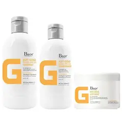 BAOR PROFESSIONAL - Shampoo Reparador + Acondicionador + Mascarilla Baor G Soft Gold