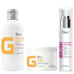BAOR PROFESSIONAL - Shampoo Reparador + Mascarilla + Brush Thermo Protect Baor G Soft Gold