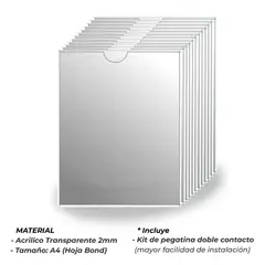 OEM - Portapapel de Acrilico A4 Vertical - Pack de 50 unidades