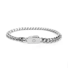 CLOCK PERU - Brazalete de Hombre en Acero Inoxidable Plateado BRA-13