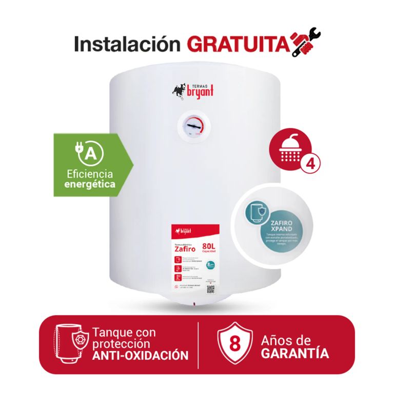 TERMA ELÉCTRICA 80 L ZAFIRO XPAND MAYOR DURACIÓN