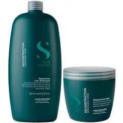 ALFAPARF MILANO - Shampoo Reparador Sin Sal 1000ml + Mascarilla Alfaparf Reconstruction