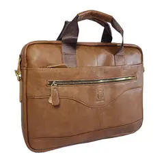 BULLCAPTAIN - Maletin Maleta cuero genuino Marron para Hombres