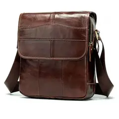 GENERICO - Morral mensajero de hombro cuero genuino caballeros