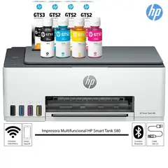 HP - Impresora Smart Tank 580 Multifuncional Inalambrico