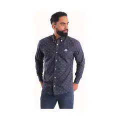 GENERICO - Camisa Manga Larga Clásico Hombre Algodón - Azul