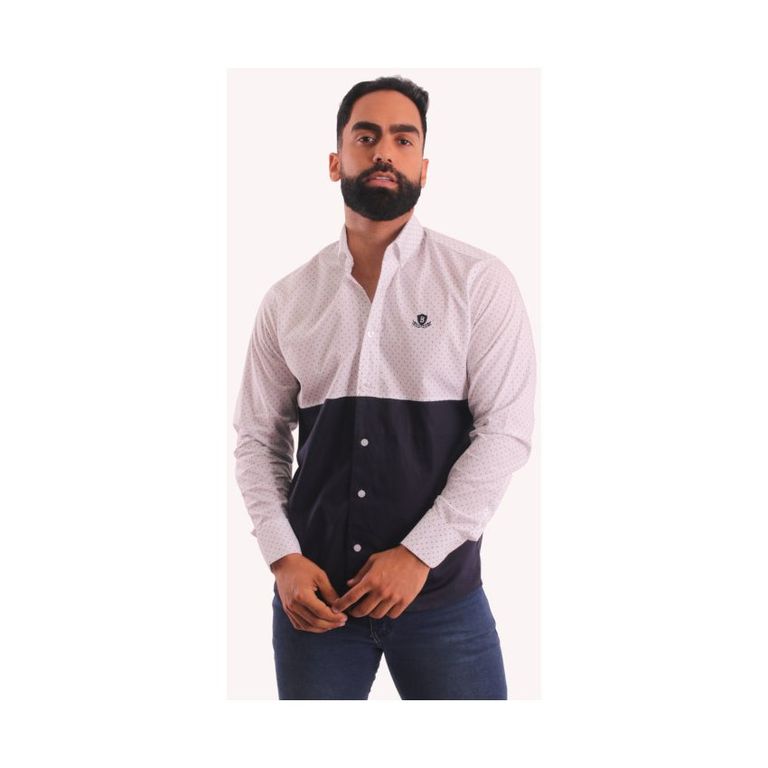 Camisa Manga Larga Hombre Algodón Pima Piero Biani - Multicolor