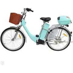 GENERICO - Bicicleta Eléctrica Clásica Turquesa 36v/250w - Aro 26