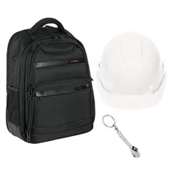 TRUPER - Kit ingeniero mochila portalaptop casco de ingeniero casco blanco
