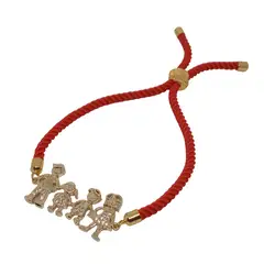 LUCYANA JOYAS Y ACCESORIOS - Pulsera para Mujer con Hilo Rojo y Familia